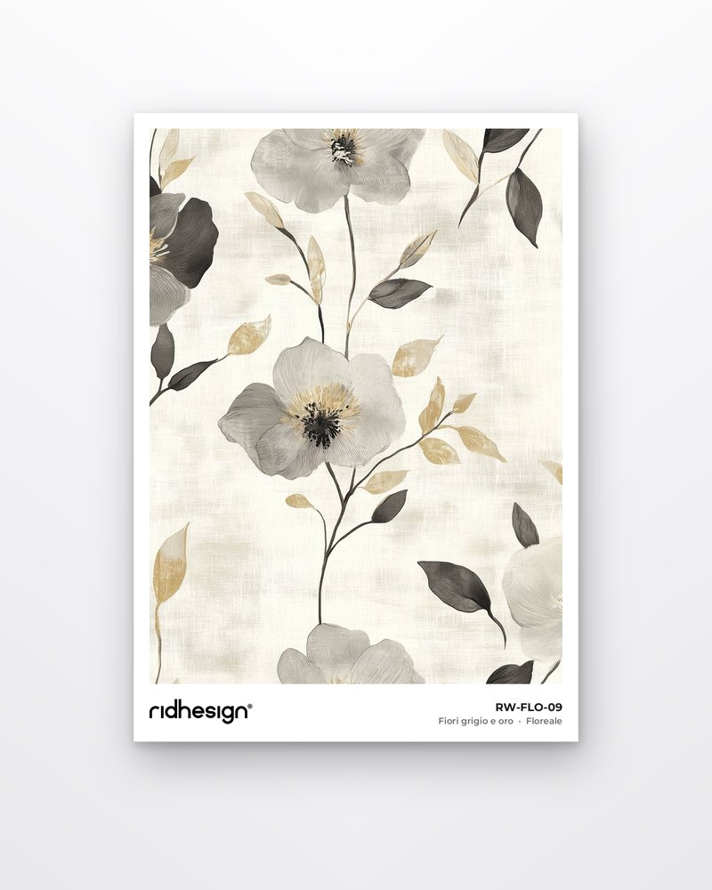 Campione Fiori grigio e oro – Floreale
