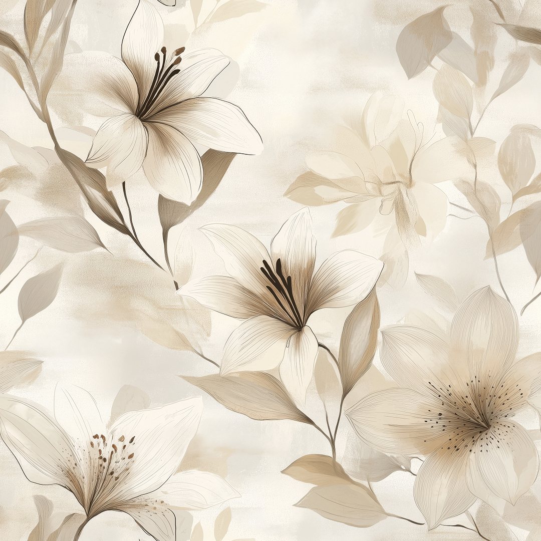 Gigli beige – carta da parati adesiva Dhécora Wall
