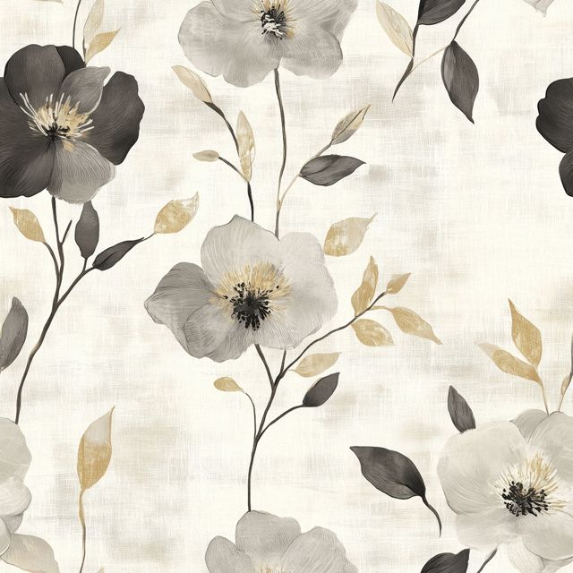 Fiori grigio e oro