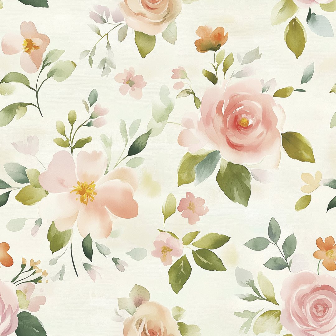 Rose all'acquerello – carta da parati adesiva Dhécora Wall