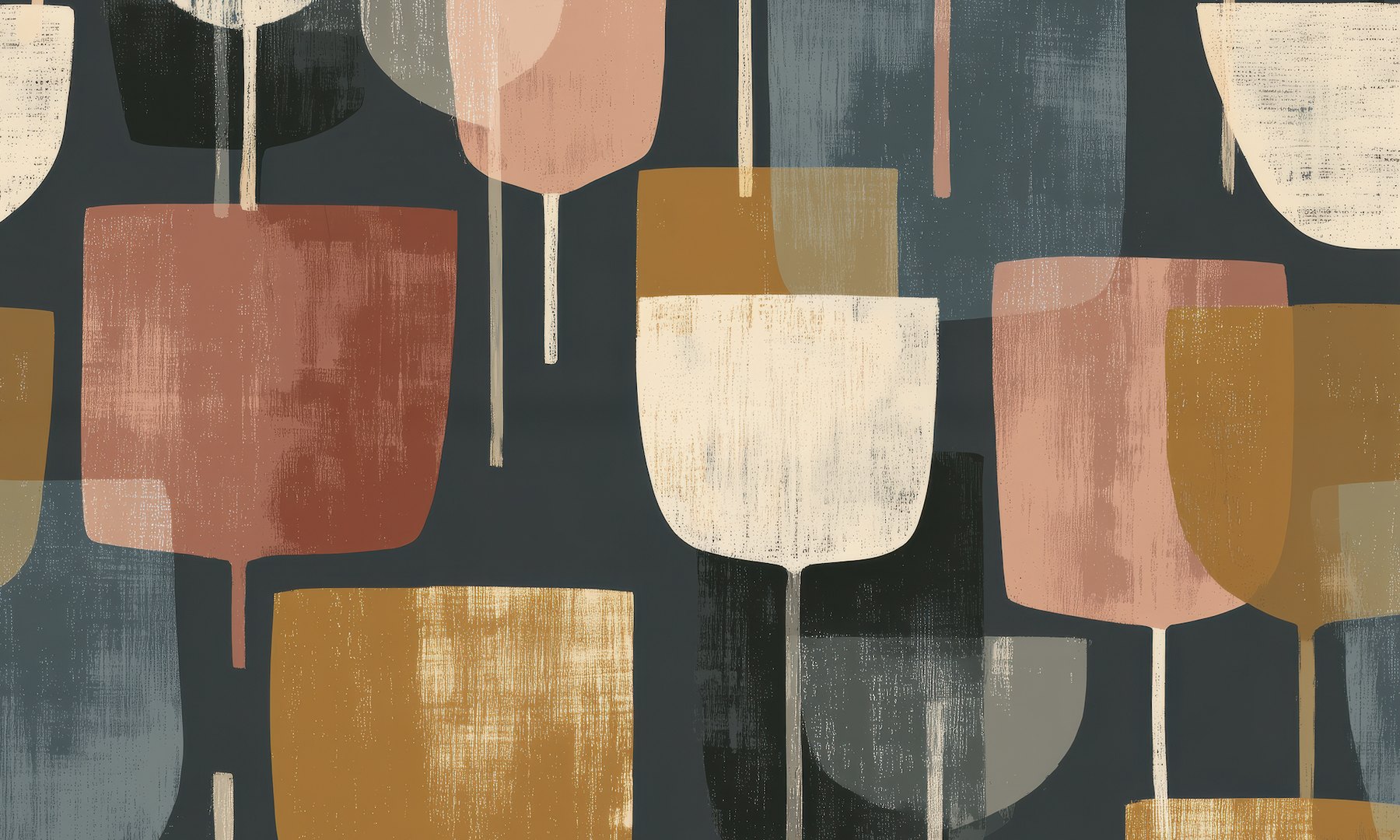 Calici mid-century – carta da parati adesiva Dhécora Wall