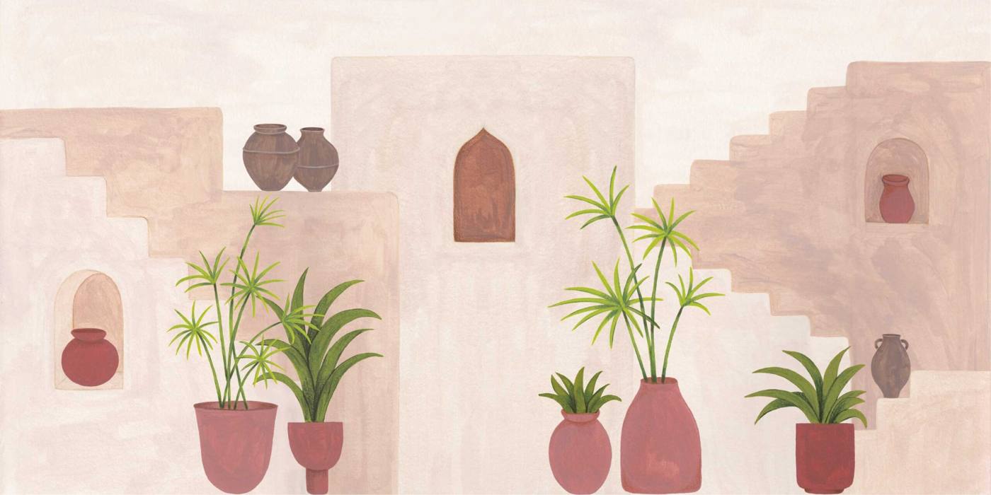 Riad con piante – carta da parati adesiva Dhécora Wall